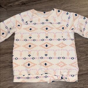 Patterned Kids Sweater - Cream and Pink